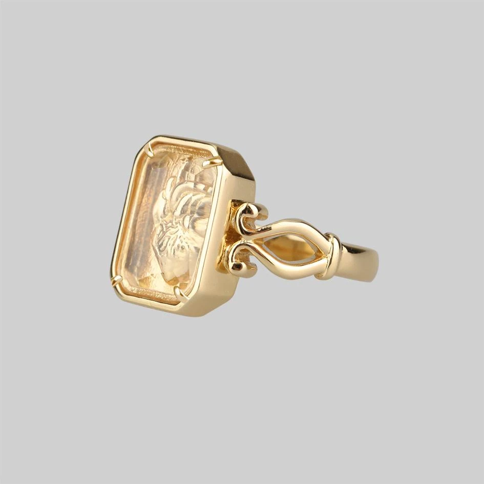CLASSICS Rings HEART KEEPER. Anatomical Heart Under Glass Ring - Gold 2 CLASSICS Rings HEART KEEPER. Anatomical Heart Under Glass Ring - Gold