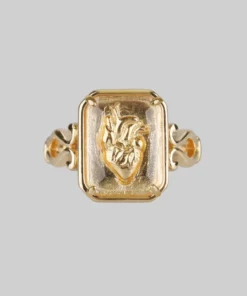CLASSICS Rings HEART KEEPER. Anatomical Heart Under Glass Ring - Gold
