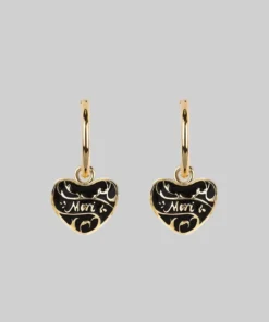 End Of Line MEMENTO MORI. Heart Hoop Earrings - Gold