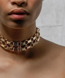 SS22 ANARCHY. Wide Chain Choker - Gold