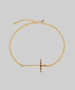 CLASSICS ELYSIAN. Garnet Dagger Bracelet - Gold