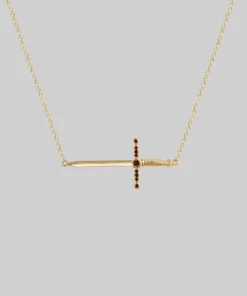 CLASSICS ELYSIAN. Garnet Dagger Necklace - Gold