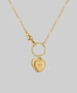 CLASSICS VALENTINA. Multi Heart Charm Clasp Necklace - Gold Necklaces & Chains