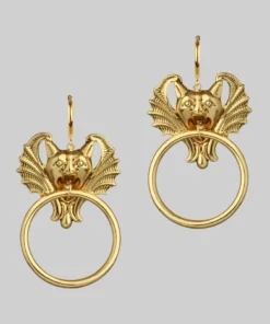 CLASSICS DRAKKAR. Gargoyle Knocker Hoop Earrings - Gold