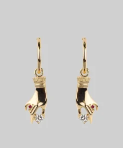 CLASSICS MILDRED. Disembodied Hand Hoop Earrings - Gold
