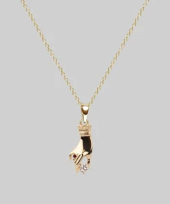 CLASSICS MILDRED. Disembodied Hand Gold Necklace