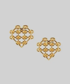 SS22 The Supreme Heart Chain Earrings - Gold
