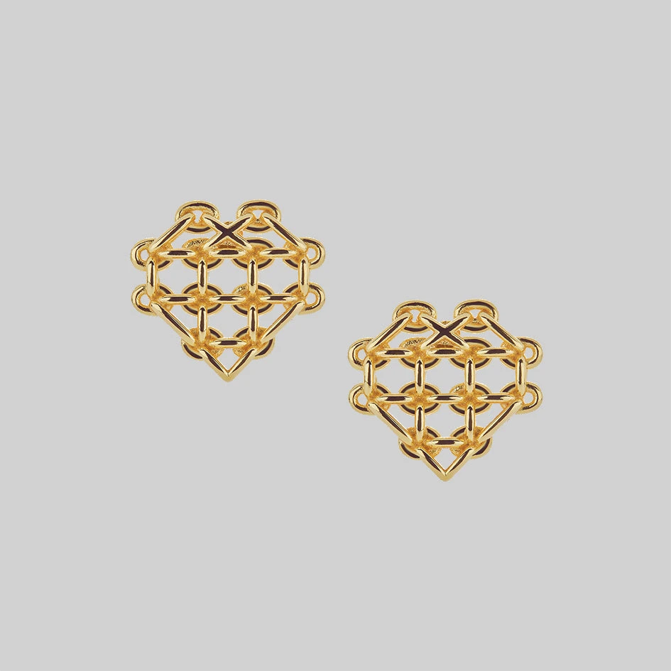 SS22 The Supreme Heart Chain Earrings - Gold 2 SS22 The Supreme Heart Chain Earrings - Gold