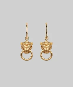 CLASSICS MINI ANWAR. Lion Knocker Hoop Earrings - Gold