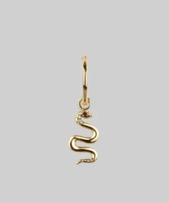 CLASSICS DIVINITY. Garnet Snake Hoop Earrings - Gold