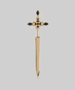 CLASSICS SLAY. Black Spinel Gold Dagger Single Earring Earrings