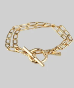 End Of Line ETERNAL. Double Wrap T-Bar Bracelet - Gold
