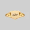End Of Line TAKEN. Shield Signet Ring - Gold