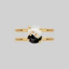 SS22 Yin & Yang Gemstone Rings - Gold