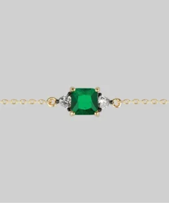 CLASSICS BETROTHAL. Green Quartz Chain Choker - Gold Necklaces & Chains