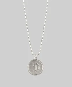 End Of Line Initial Medallion Silver Necklace (A - M)