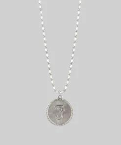 End Of Line Initial Medallion Silver Necklace (A - M)