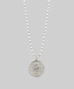 End Of Line Initial Medallion Silver Necklace (A - M)