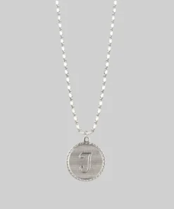 End Of Line Initial Medallion Silver Necklace (A - M)