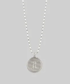 End Of Line Initial Medallion Silver Necklace (A - M)