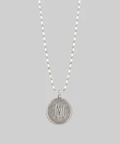 End Of Line Initial Medallion Silver Necklace (A - M)
