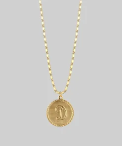 End Of Line Initial Medallion Gold Necklace (A - M) Necklaces & Chains