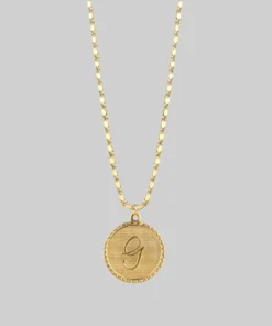 End Of Line Initial Medallion Gold Necklace (A - M) Necklaces & Chains