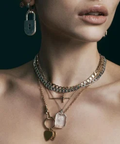 CLASSICS Necklaces & Chains RAPHAEL. Etched Glass Rose Necklace - Silver