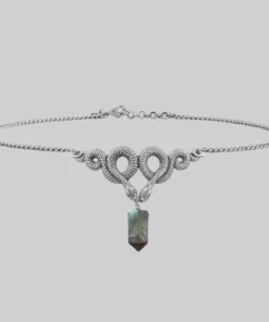 CLASSICS Necklaces & Chains A DARK LURE. Snake & Labradorite Gemstone Chain Choker