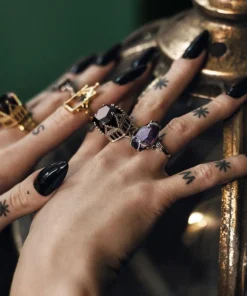 HALLOWEEN 2021 MALEFICENT. Amethyst CZ Gothic Ring - Gold Rings