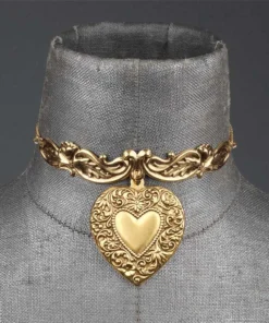 CLASSICS LOVE STRUCK. Ornate Heart Choker - Gold Necklaces & Chains