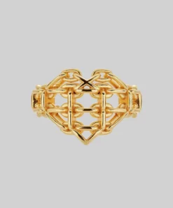 SS22 The Supreme Heart Chain Ring - Gold