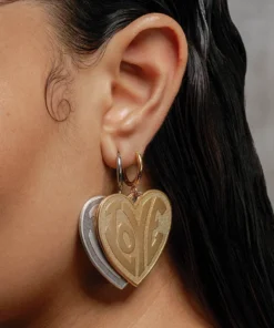 SS22 FREEDOM. Love Heart Hoop Earrings - Gold