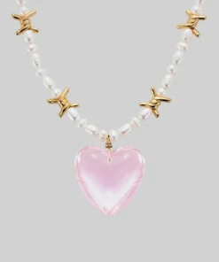 SS22 HEART OF STONE. Barbed Wire & Ivory Pearl Necklace - Gold
