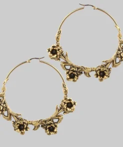 CLASSICS LAVISH. Wild Rose Hoop Earrings - Gold