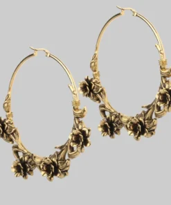 CLASSICS LAVISH. Wild Rose Hoop Earrings - Gold