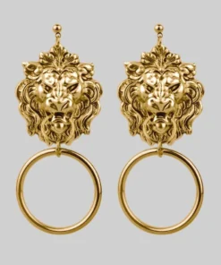 CLASSICS ANWAR. Lion Knocker Earrings - Gold