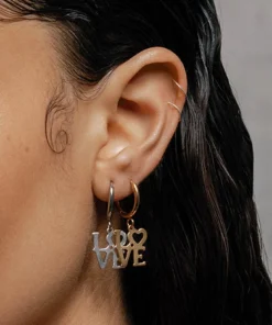 SS22 Make Love Not War Hoop Earrings - Gold