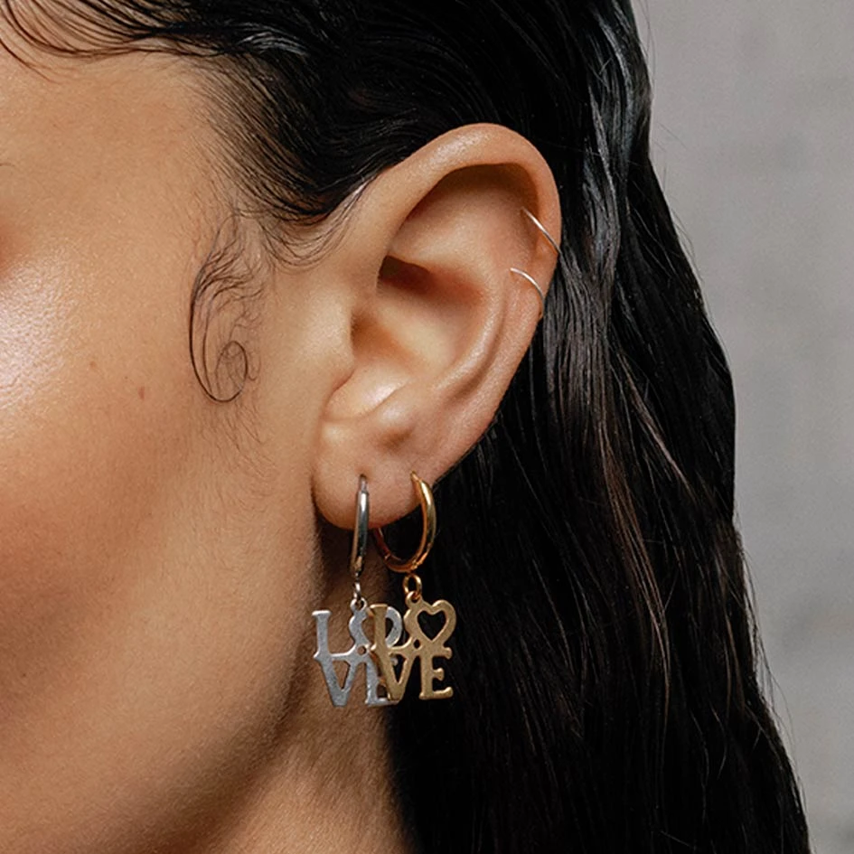 SS22 Make Love Not War Hoop Earrings - Gold 2 SS22 Make Love Not War Hoop Earrings - Gold