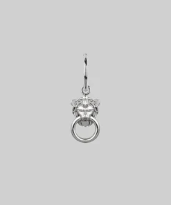 CLASSICS MINI ANWAR. Lion Knocker Hoop Earrings - Silver