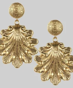 CLASSICS ARIEL. Ornate Shell Statement Earrings - Gold