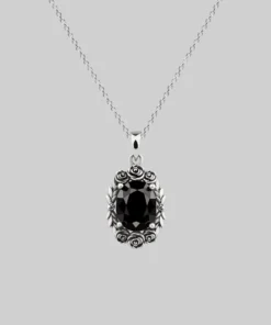 CLASSICS MARIA. Rose Wreath Onyx Necklace - Silver Necklaces & Chains