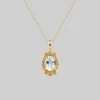 End Of Line MARIA. Rose Wreath Clear Quartz Necklace - Gold Necklaces & Chains