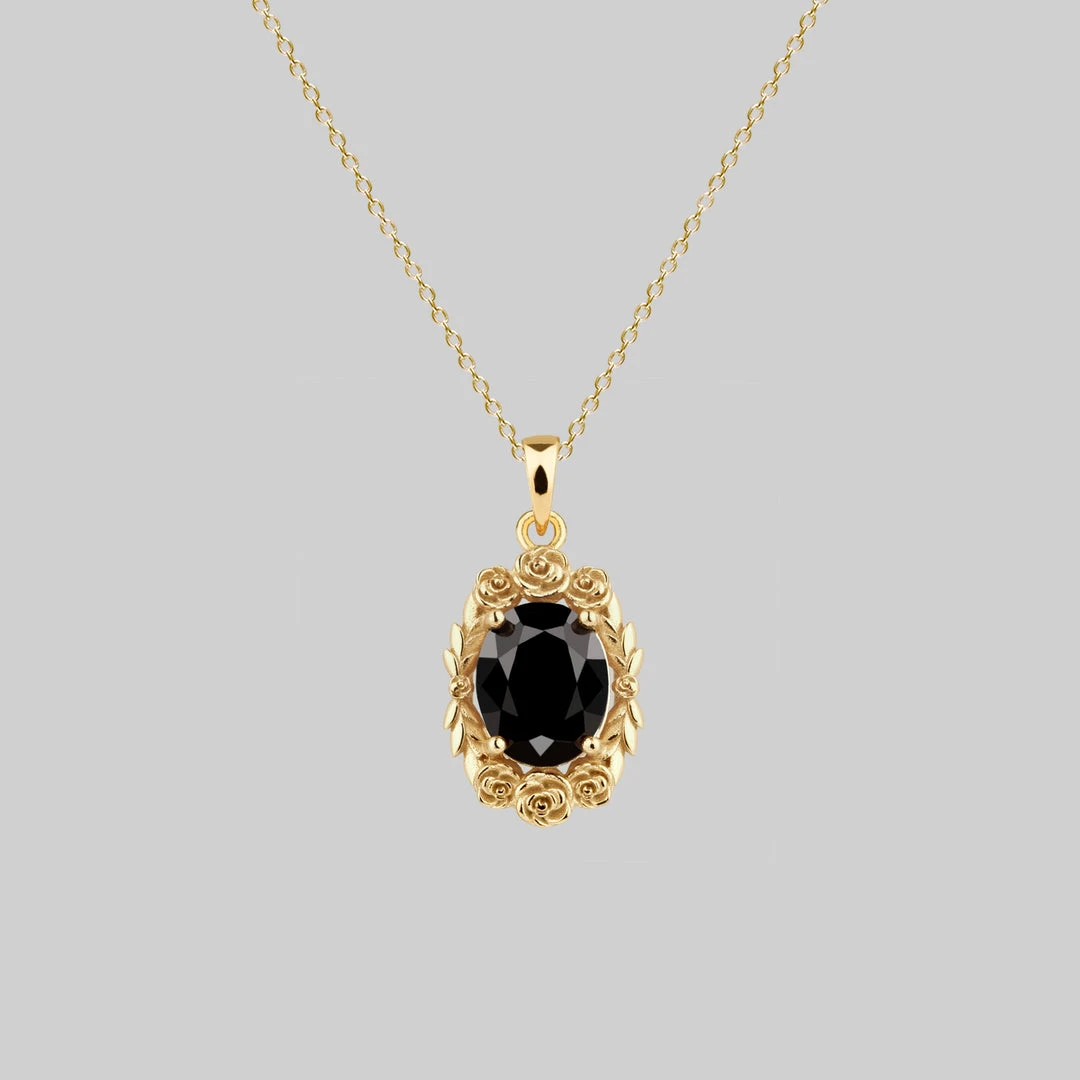 CLASSICS Necklaces & Chains MARIA. Rose Wreath Onyx Necklace - Gold 1 CLASSICS Necklaces & Chains MARIA. Rose Wreath Onyx Necklace - Gold