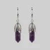 CLASSICS DEATH BLOOM. Amethyst Gemstone Hoop Earrings - Silver