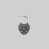 End Of Line KEEPER. Ornate Heart Padlock Silver Earrings