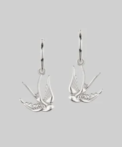 CLASSICS HOPE. Swallow Hoop Earrings - Silver
