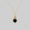 CLASSICS The Sacred Heart Black Spinel Necklace - Gold Necklaces & Chains