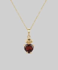 CLASSICS Necklaces & Chains The Sacred Heart Garnet Necklace - Gold