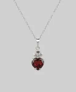 CLASSICS Necklaces & Chains The Sacred Heart Garnet Necklace - Silver